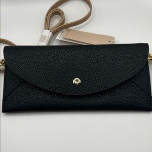 Lark & Ives cross body wallet black and tan with Tags